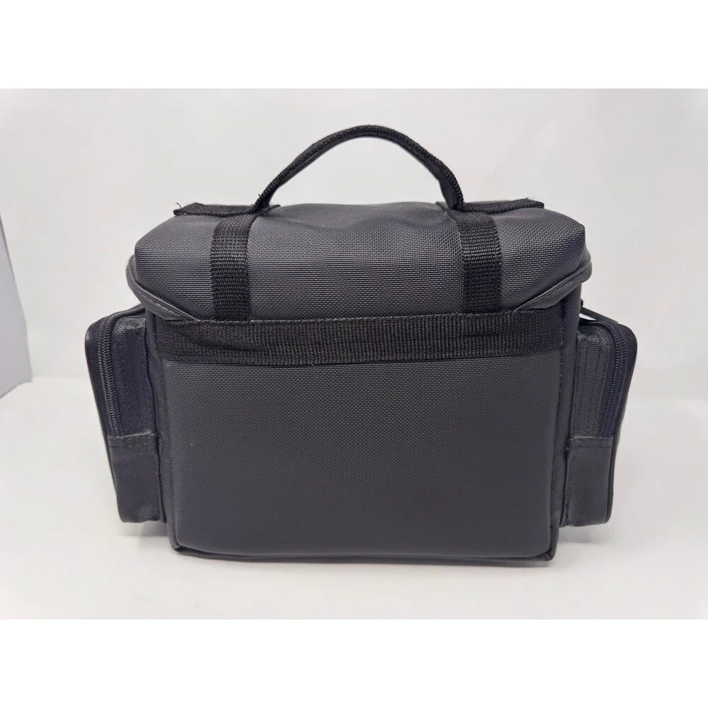 Geneva Padded Camera Bag with Shoulder Strap - Black Vinyl, 13x8x7 in EUC